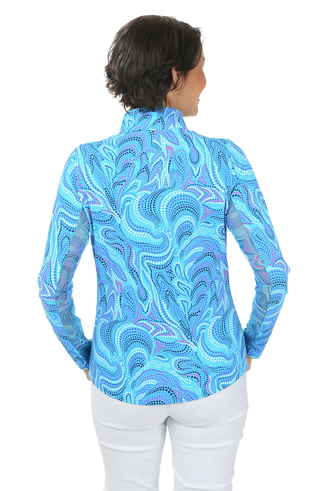 Turquoise Rebecca Dots UPF50  Sun Shirt