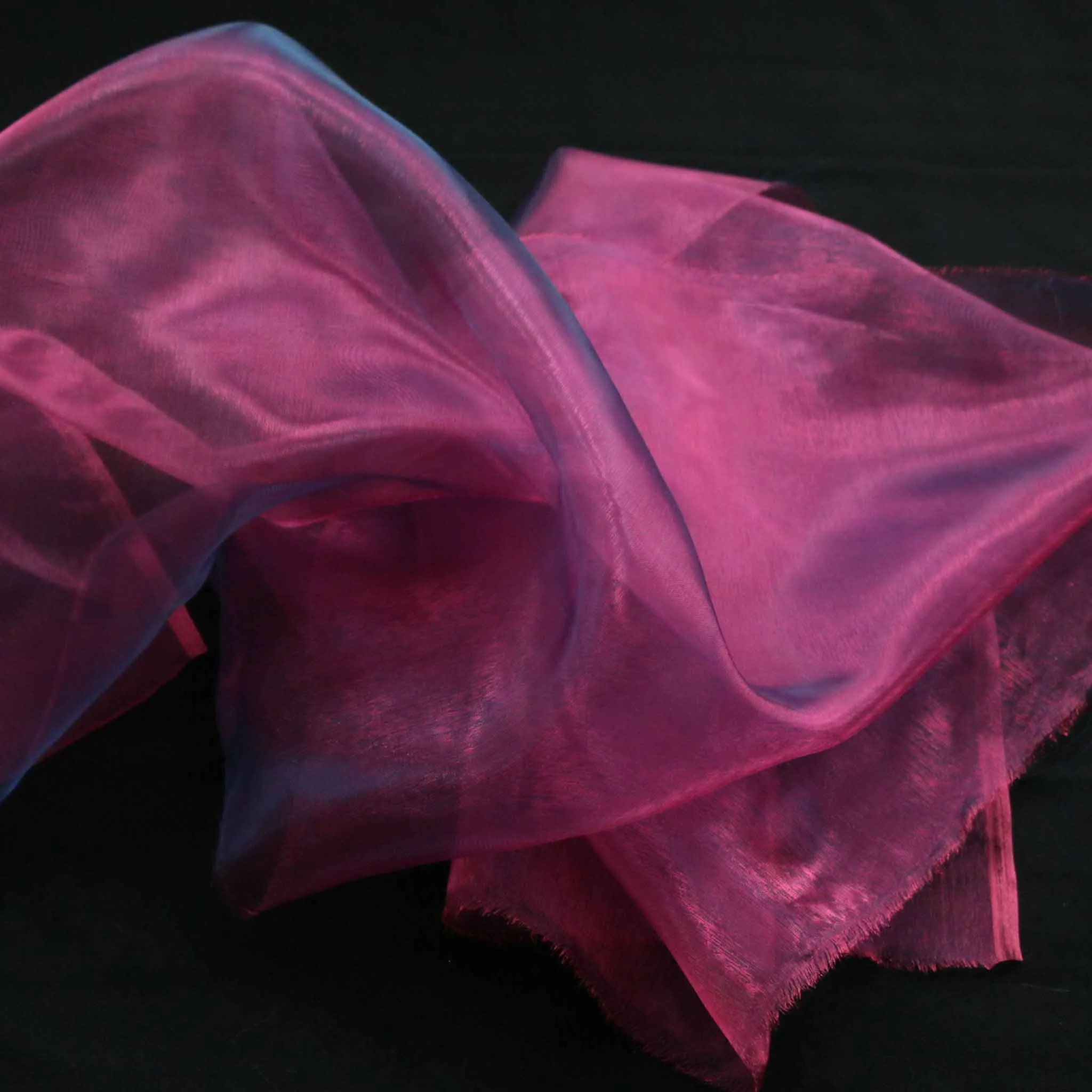 Two Tone Organza Fabric - Blue, silver, pink, gold and bronze