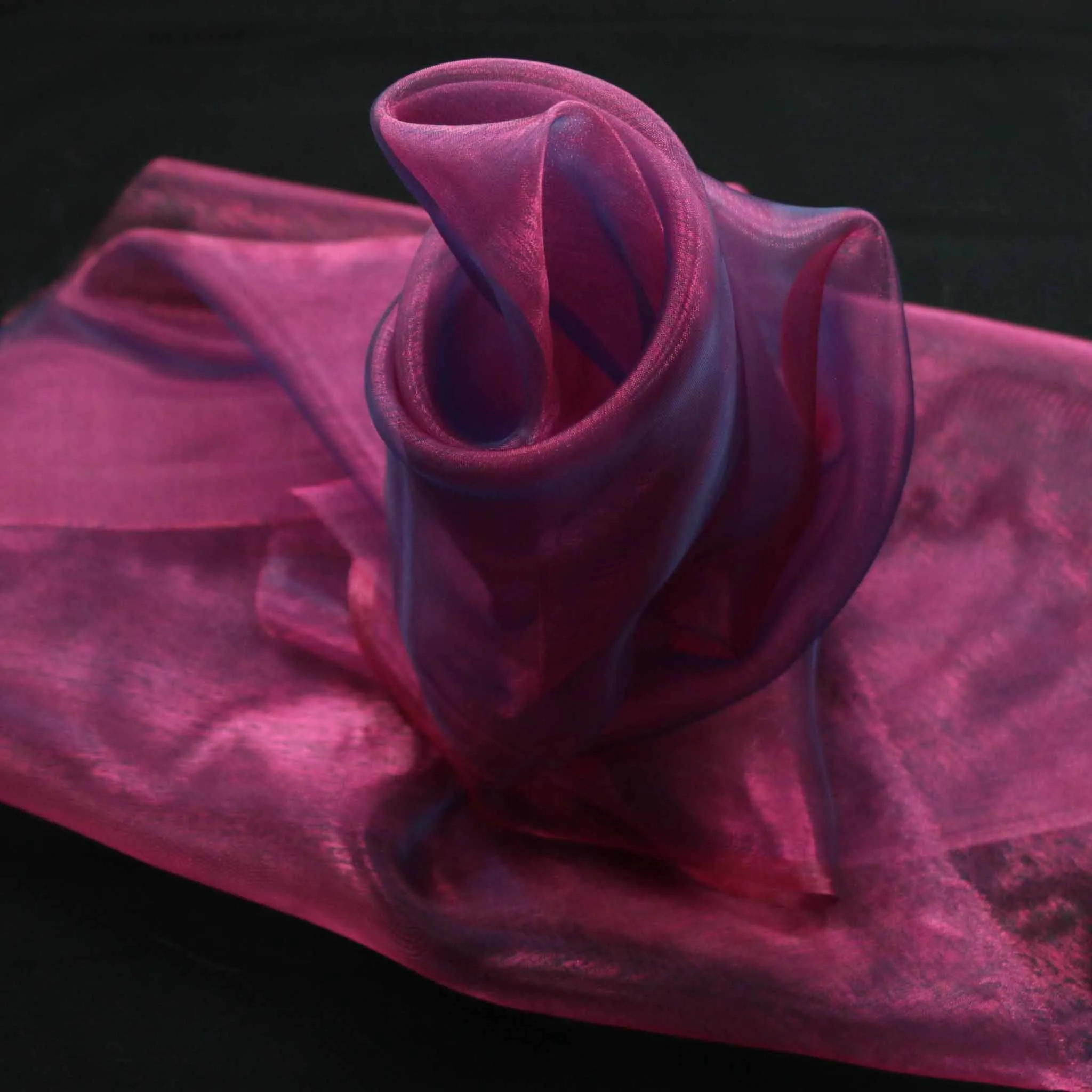 Two Tone Organza Fabric - Blue, silver, pink, gold and bronze