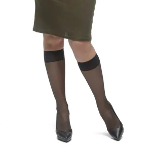 Ultra Sheer 15 Den, Silk Reflections, Reinforced Toe KneeHigh.