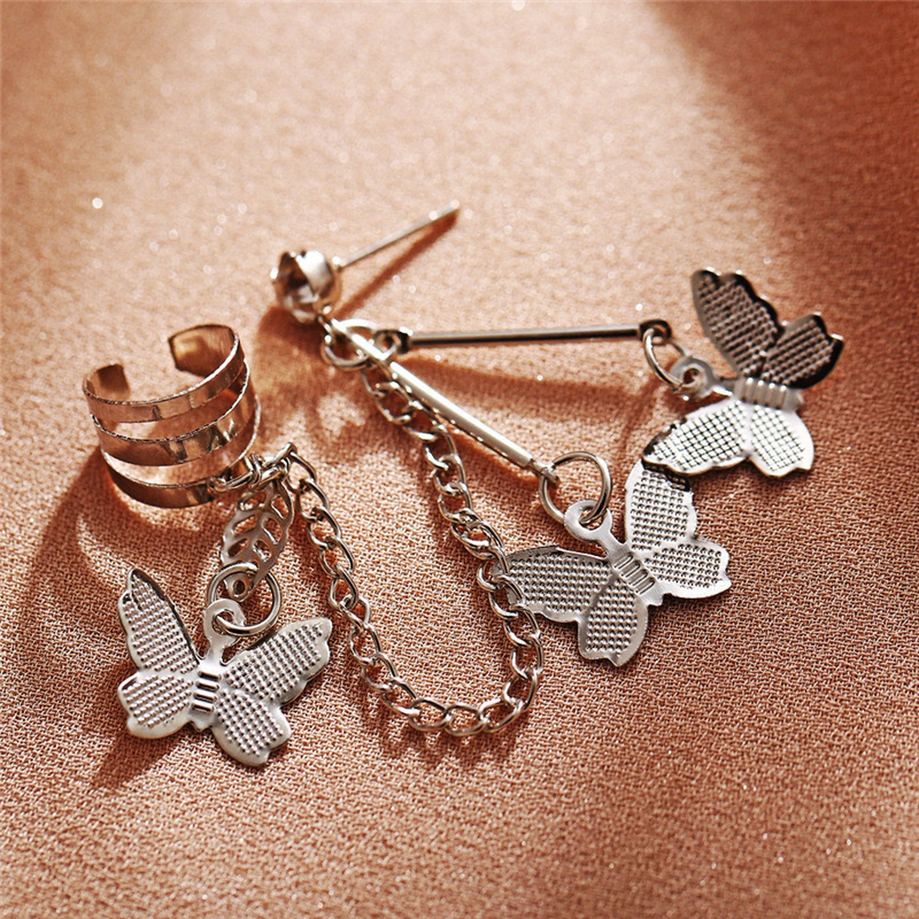 Unique Sterling Silver Multi Layer Butterfly Cuff Wrap
