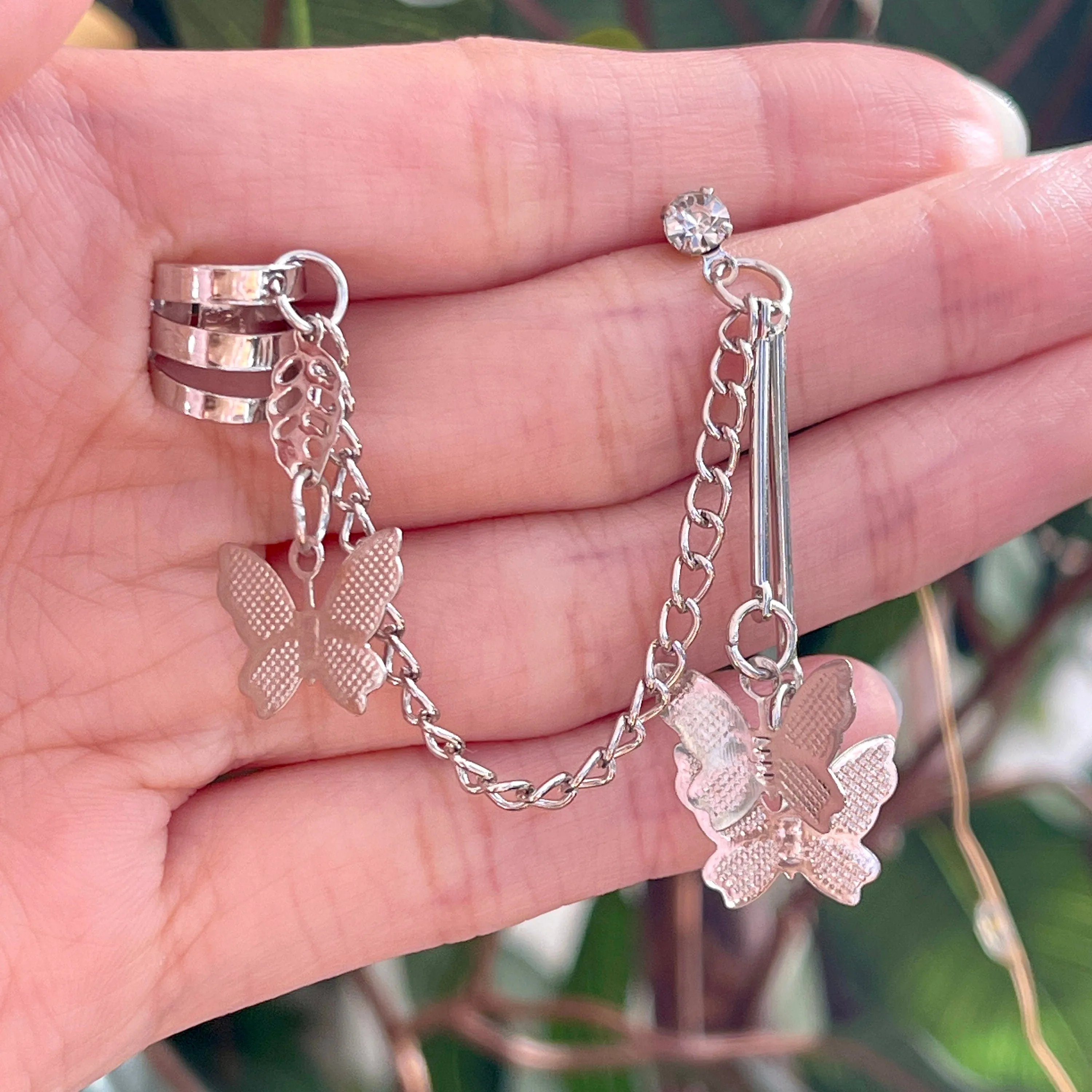 Unique Sterling Silver Multi Layer Butterfly Cuff Wrap