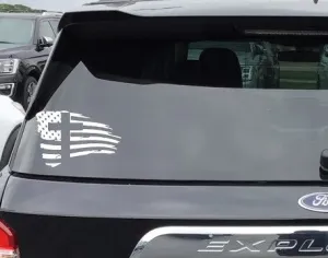 US FLAG WITH CROSS DECAL