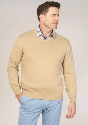 V-Neck Pullover - Beige