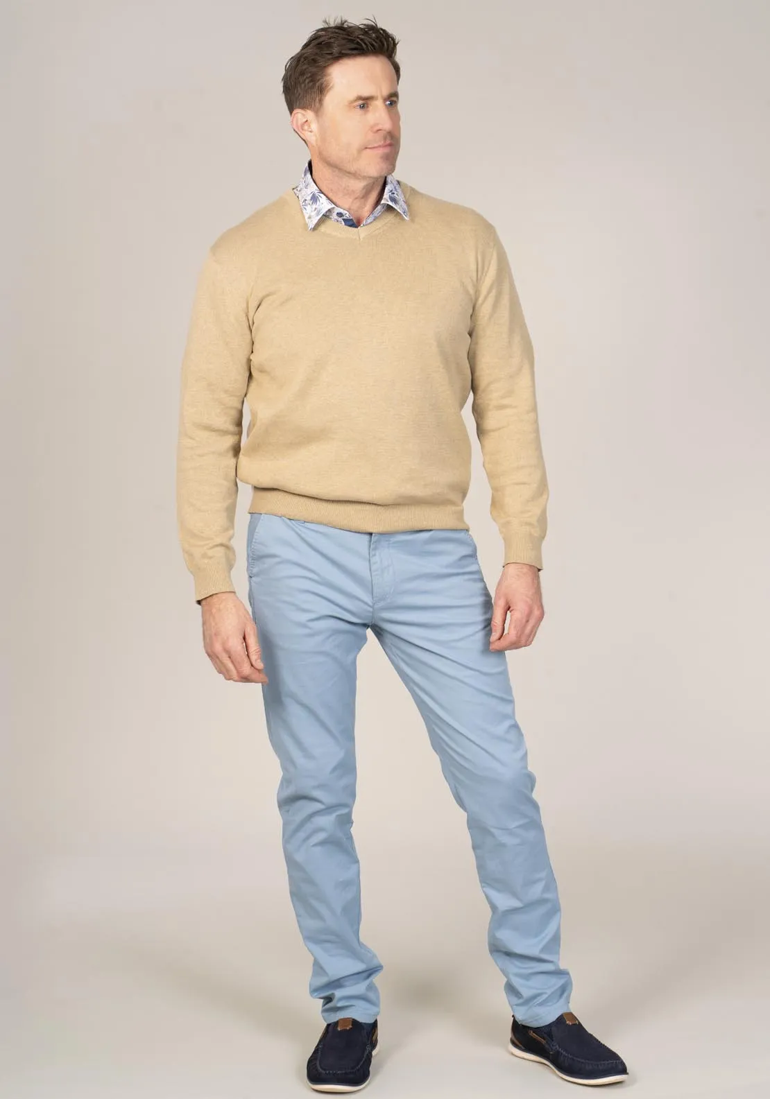 V-Neck Pullover - Beige