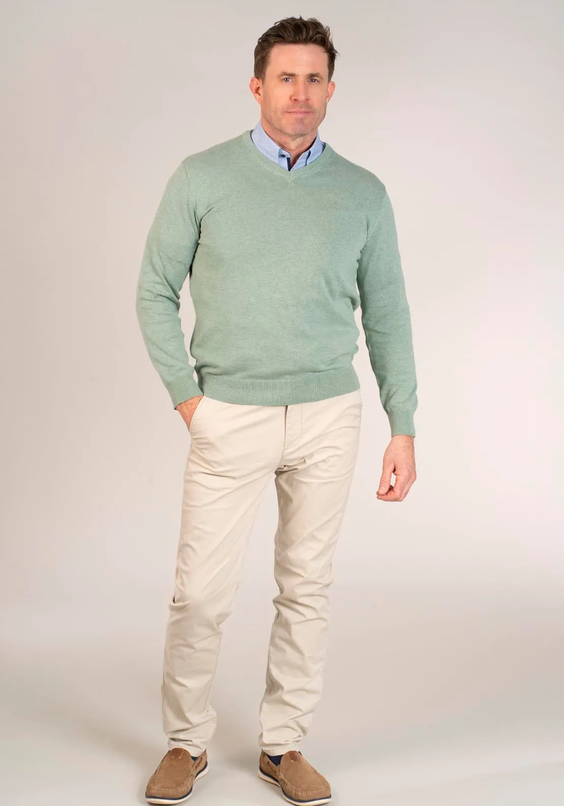 V-Neck Pullover - Green