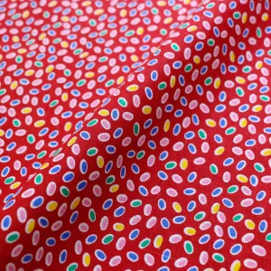 Vintage 100% Cotton Fabric - Red