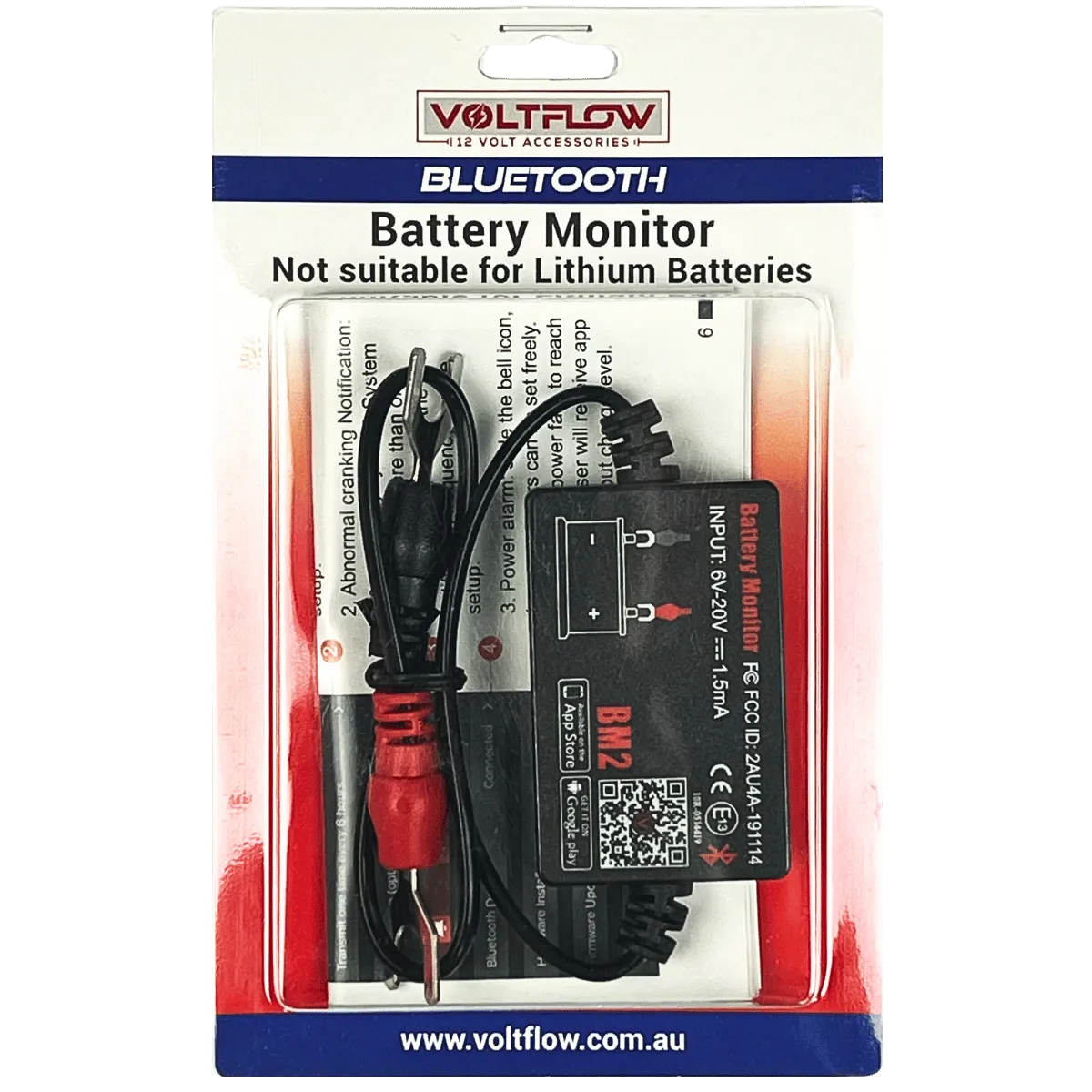 VoltFlow Bluetooth Battery Monitor Lithium or Lead