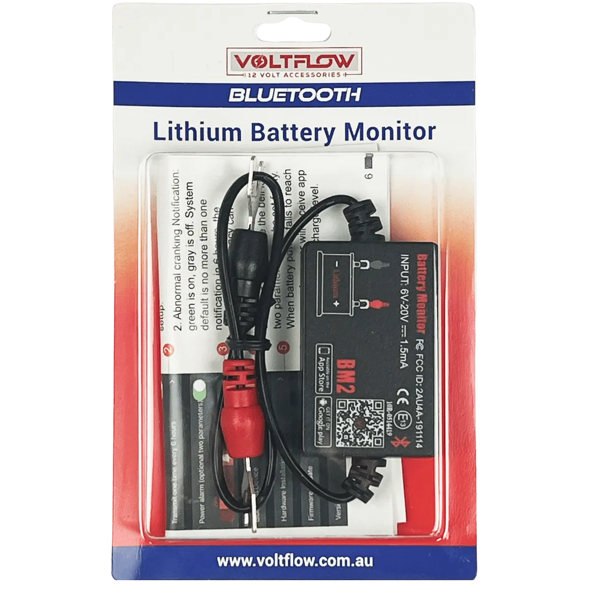 VoltFlow Bluetooth Battery Monitor Lithium or Lead
