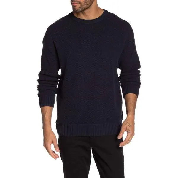 Weatherproof Men Knit Pullover Crew Neck Long Sleeve -Navy