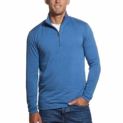 Weatherproof Vintage Men Sweatshirt Quarter Zip Fleece Denim