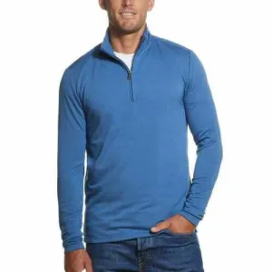 Weatherproof Vintage Men Sweatshirt Quarter Zip Fleece Denim