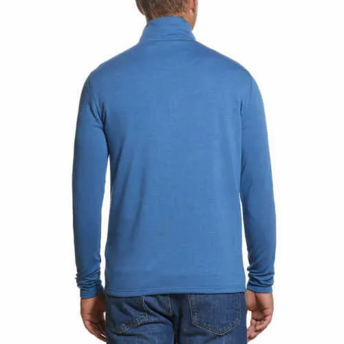 Weatherproof Vintage Men Sweatshirt Quarter Zip Fleece Denim