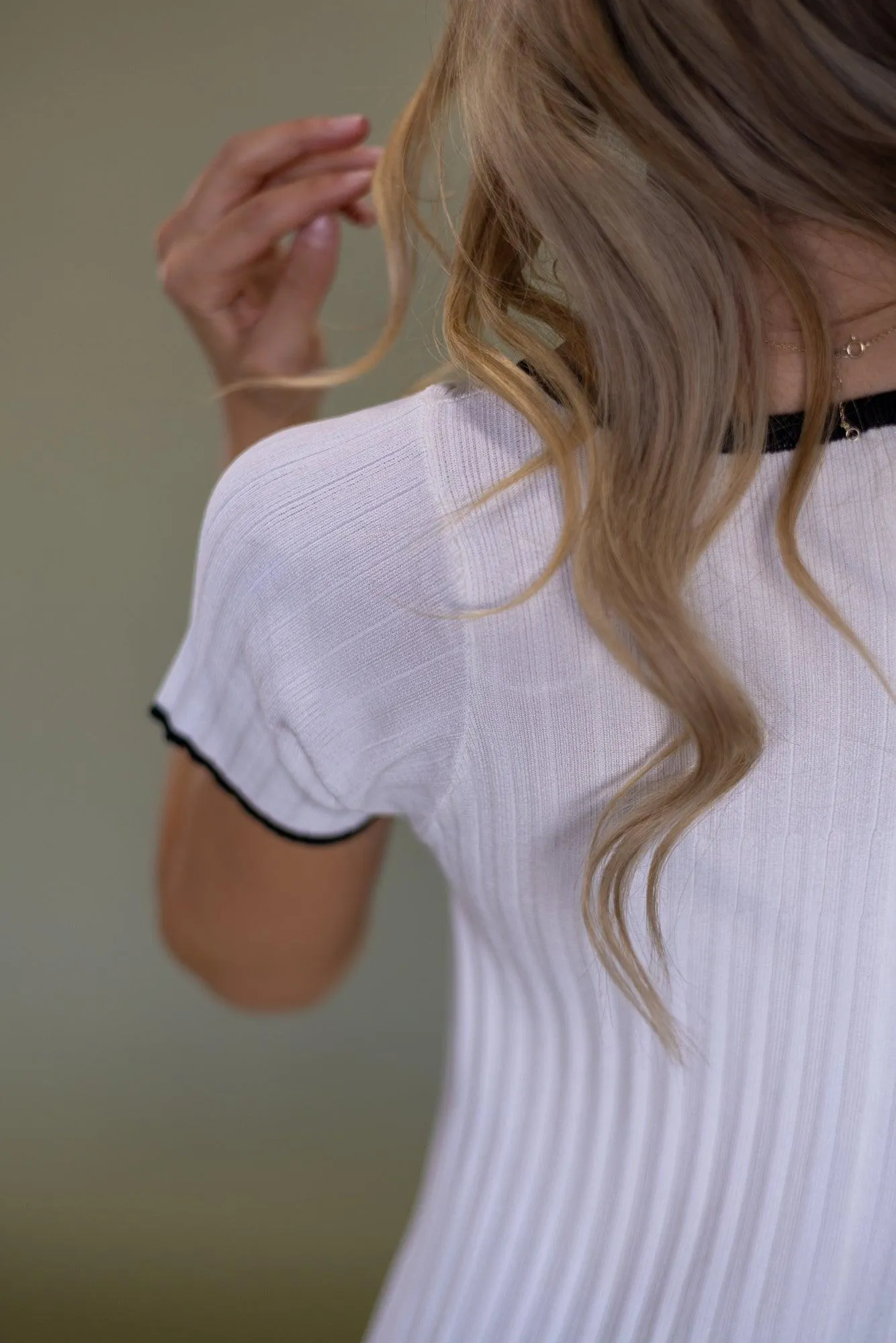 Wesley Pleated White Sweater Dress