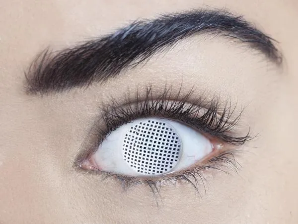 White Mesh 1 Day Halloween Contact Lenses