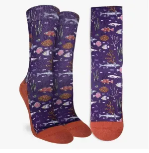 Woman's Purple Fish Socks