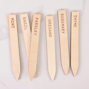 Wood Plant Markers, Set of 6