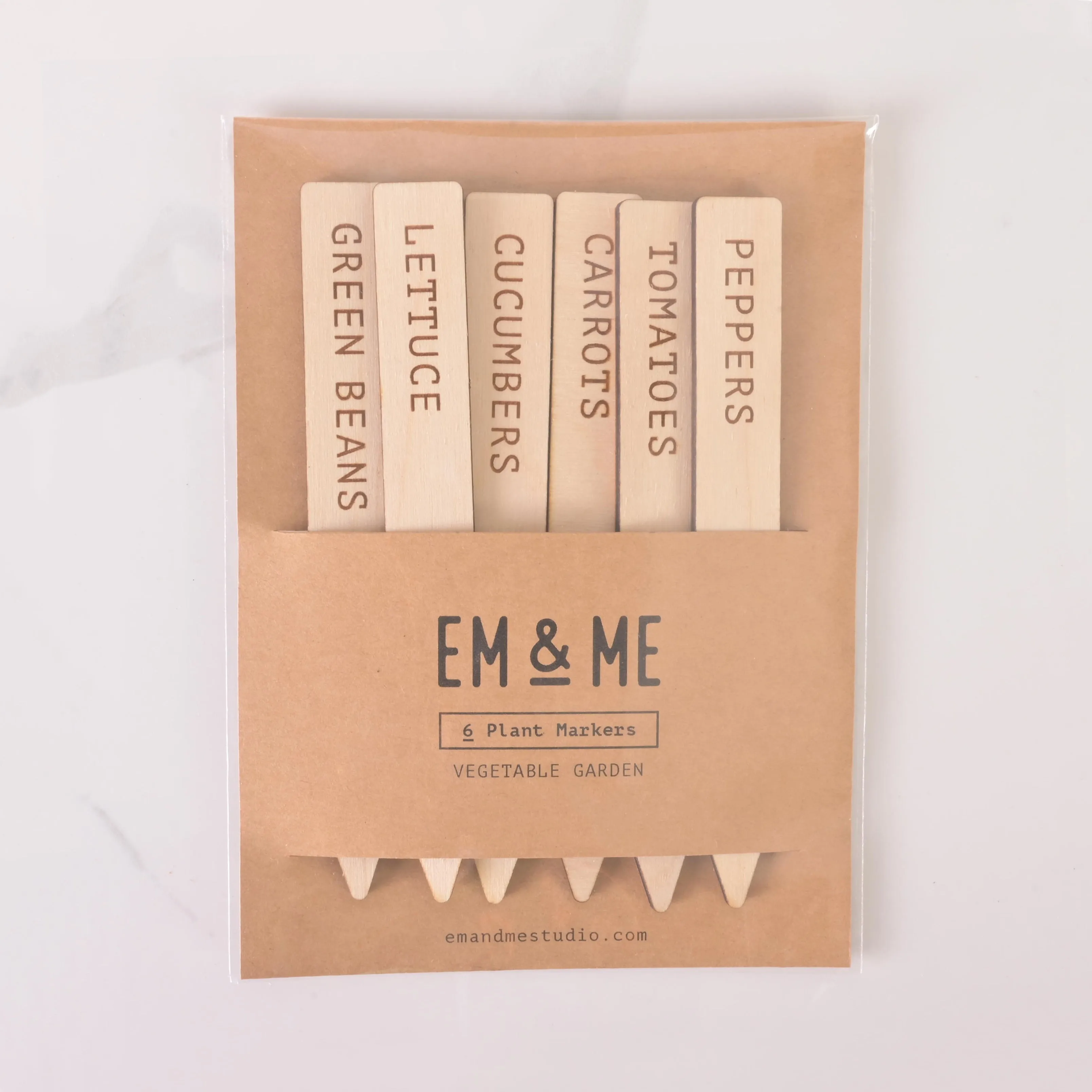 Wood Plant Markers, Set of 6