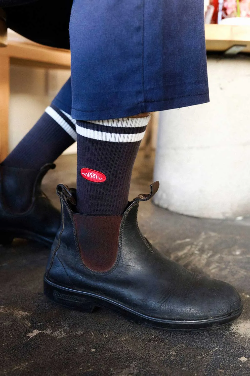 Woon Stripe Crew Sock
