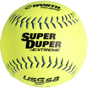 Worth USSSA Super Duper Extreme Pro M 12" 44/375 Composite Slowpitch Softballs: MLSDB12C