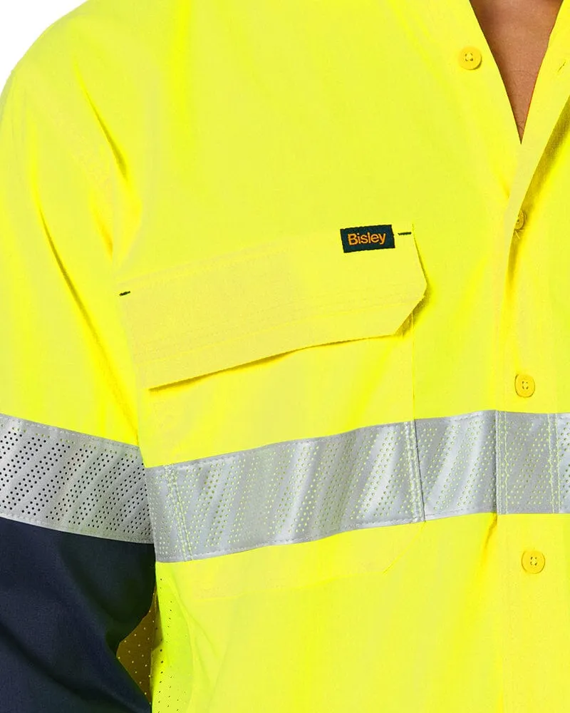 X Airflow Hi Vis Taped Stretch Ripstop Shirt  - Yellow/Navy