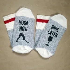 Yoga Now, Wine Later Socks